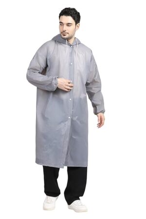 Citizen Eco-Friendly EVA Poncho Raincoat for Men & Women, Lightweight Waterproof Coat with Hood, Adjustable Drawstring, Button Closure & Easy Carry Pouch, Reusable & Durable Outdoor Rainwear