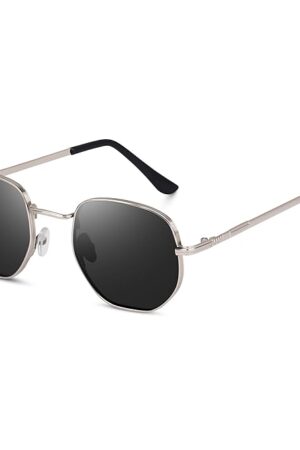 Dervin UV Protected Full Rim Hexagonal Polygon Sunglasses for Men