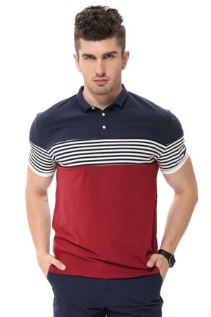 fanideaz Branded Mens Half Sleeve Cotton Striped Polo T-Shirt for Mens || Polo Tshirt for Men || Branded Tshirt for Men