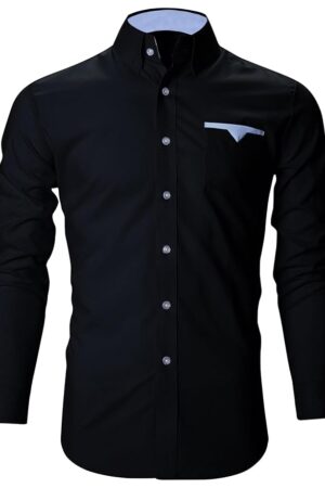 FINIVO FASHION Men's Cotton Solid Regular Fit Full Sleeve Casual Shirt Pack of 1