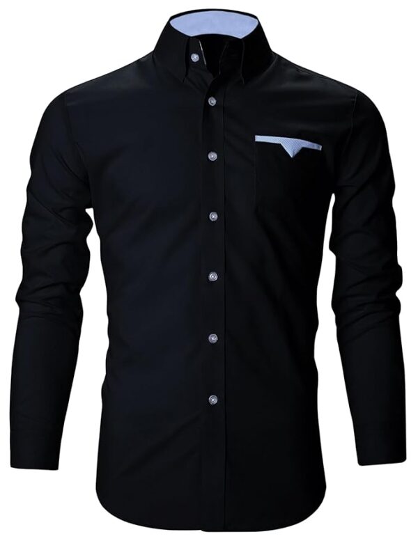 FINIVO FASHION Men's Cotton Solid Regular Fit Full Sleeve Casual Shirt Pack of 1