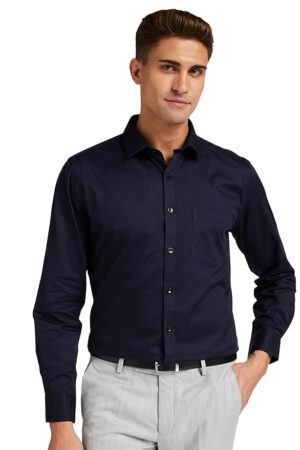 Amazon Brand - Symbol Men's Solid 100% Cotton Slim Fit Formal Shirt