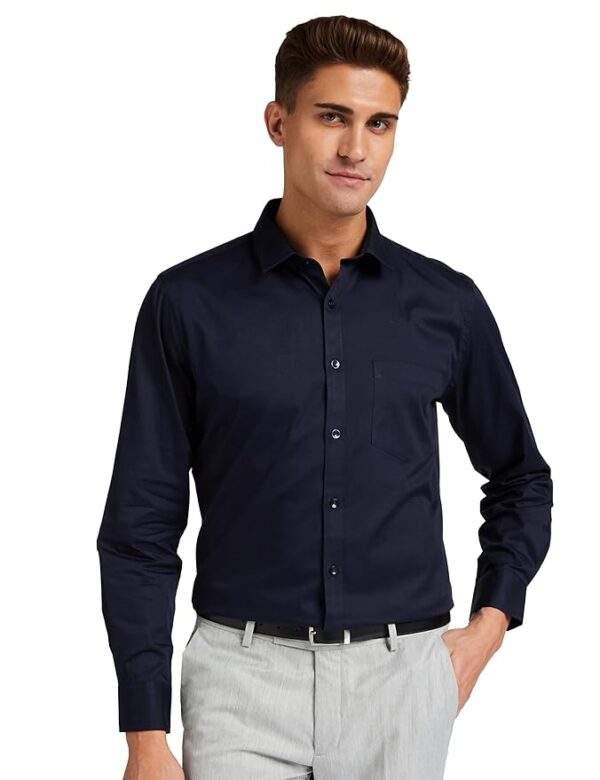 Amazon Brand - Symbol Men's Solid 100% Cotton Slim Fit Formal Shirt