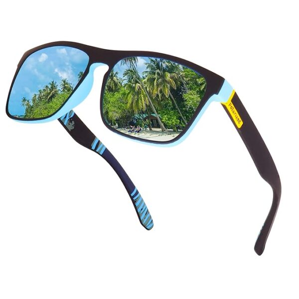 Dervin UV Protected Retro Square Light Weight Matt Finish Polarized Sunglasses for Men and Women (Medium)