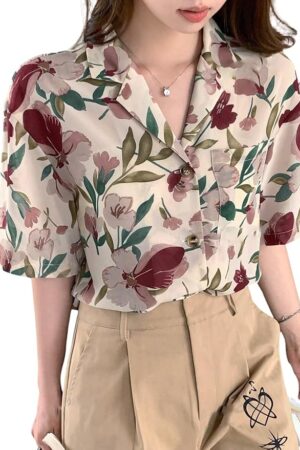 Leriya Fashion Floral Regular Fit Jeans Korean Trendi Western Tops for Women Stylish
