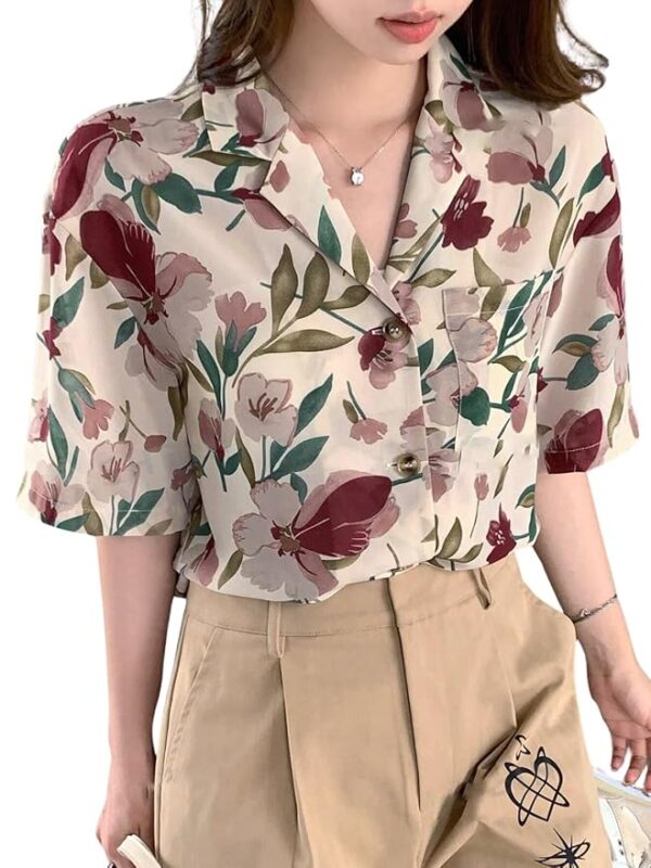 Leriya Fashion Floral Regular Fit Jeans Korean Trendi Western Tops for Women Stylish