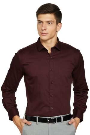 Amazon Brand - Symbol Men's Solid 100% Cotton Slim Fit Formal Shirt