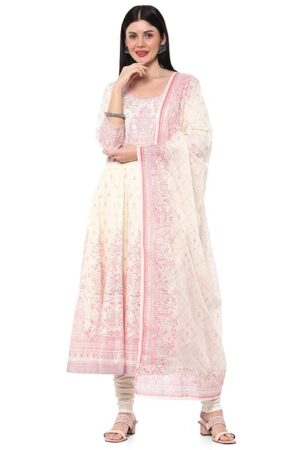 BIBA Women Cotton Anarkali Suit Set