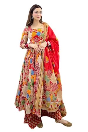 PL CREATION Elegant Women's Muslin Kurta Pant Dupatta Set – Stylish Salwar Suit for Festive Events, Office Wear & Daily Comfort