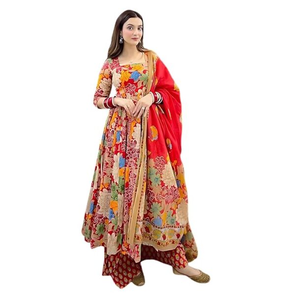 PL CREATION Elegant Women's Muslin Kurta Pant Dupatta Set – Stylish Salwar Suit for Festive Events, Office Wear & Daily Comfort