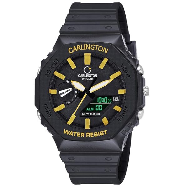 Carlington Unisex Analog-Digital Sports Watch: Chronograph, Dual Time, Shock-Resistant, Backlit Display - A Powerful Water Resistant Watch for Men and Women - CT 3322