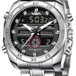 V2A Torque Series Analog-Digital Metal Watch for Men Stainless Steel Band Blue Dial| Chronograph| Dual Display | Waterproof|Stylish| CS-8001