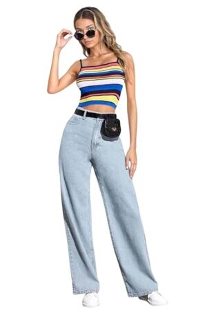 KOTTY Womens High Rise Cotton Lycra Jeans(Blue Light,28)