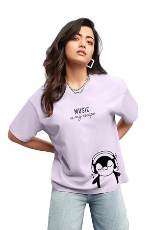 Bewakoof Women Cotton Graphic Oversized Fit T-Shirt